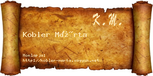 Kobler Márta névjegykártya